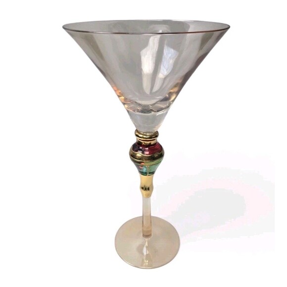 Z. Gallerie Majestic Amber Art Glass Oversized Martini Glass 10" - Picture 1 of 11